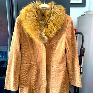 Gorgeous Faux Fur Trim Coat